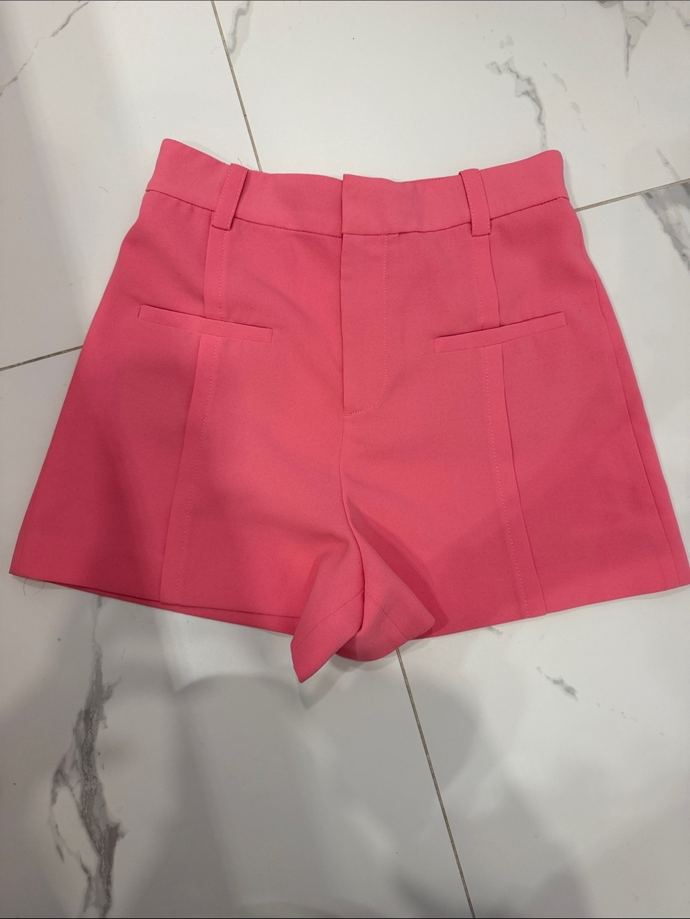 Zara Hot Pink Tailored High-Waist Shorts